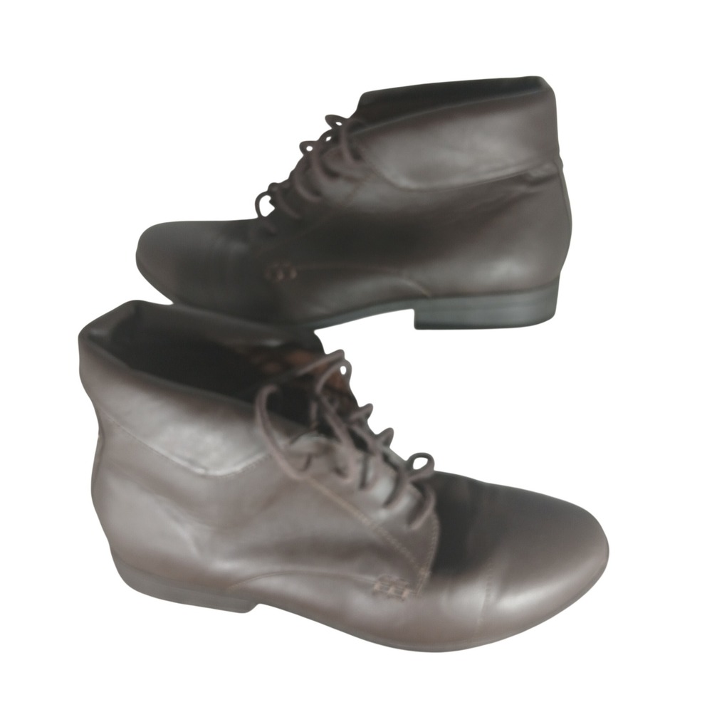 Gloria Vanderbilt Claudette Brown Lace Up Ankle Boots Memory Foam Mens 9M‎